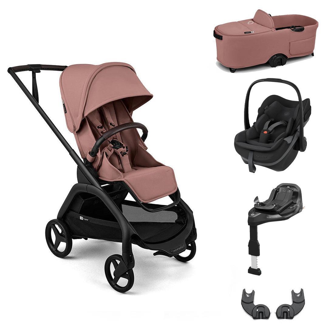 Bugaboo Dragonfly Plus + Pebble Slide Pro Travel System-Travel Systems-Dusty Pink-With Carrycot | Natural Baby Shower
