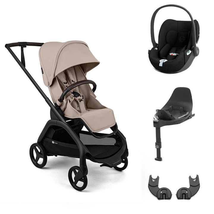 Bugaboo Dragonfly Plus + Cloud T Travel System-Travel Systems-Desert Taupe-No Carrycot | Natural Baby Shower