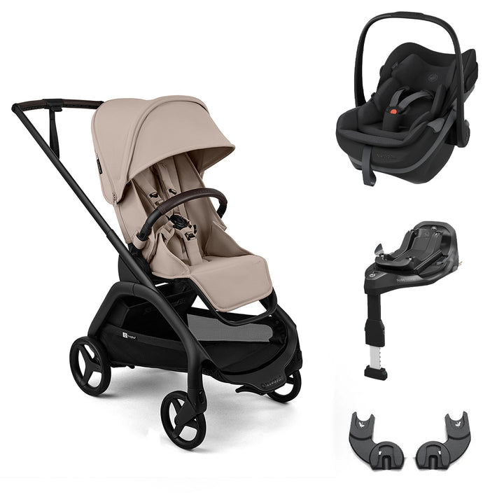 Bugaboo Dragonfly Plus + Pebble Slide Pro Travel System-Travel Systems-Desert Taupe-No Carrycot | Natural Baby Shower