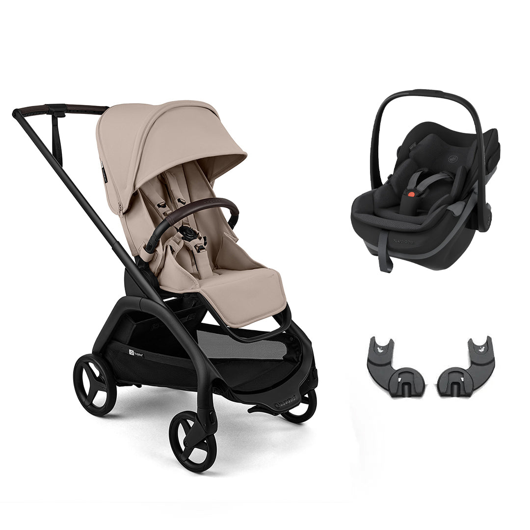 Bugaboo Dragonfly Plus + Pebble Slide Pro Travel System-Travel Systems-Desert Taupe-No Carrycot | Natural Baby Shower