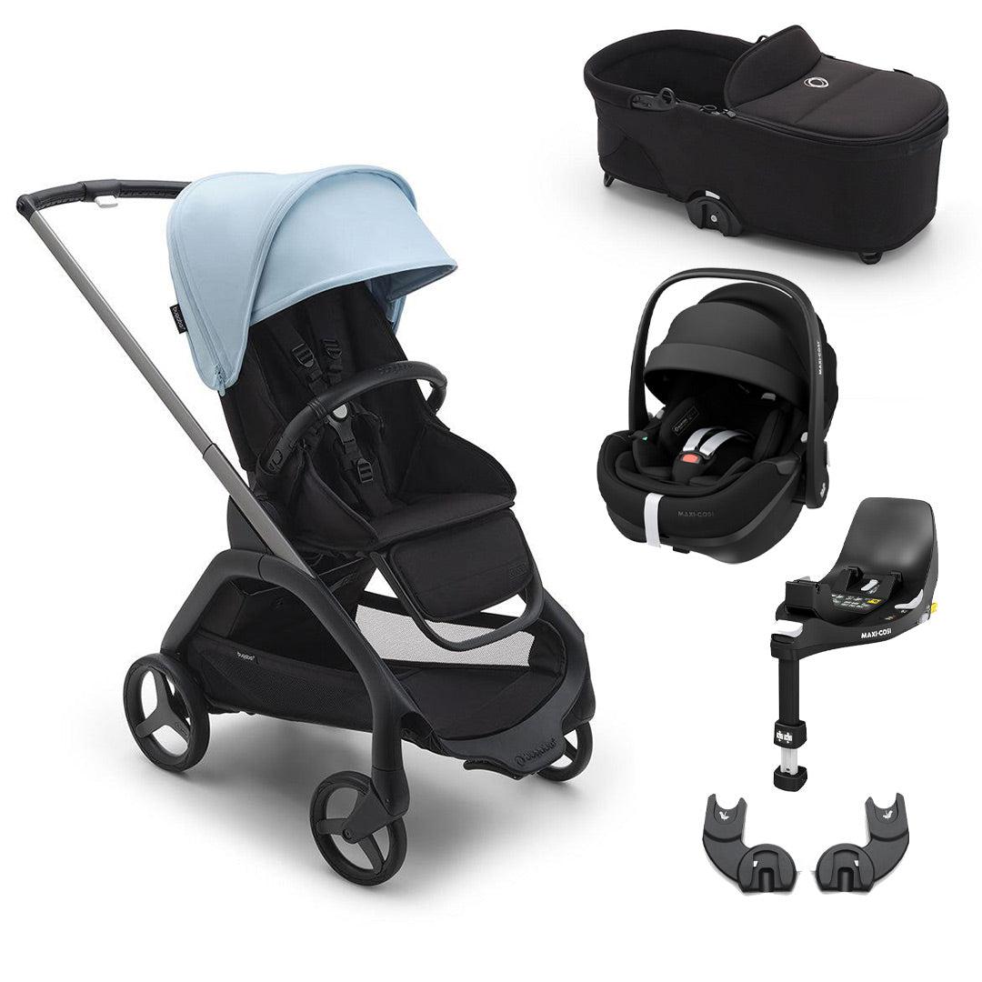 Bugaboo Dragonfly + Pebble 360/360 Pro Travel System - Skyline Blue-Travel Systems-Pebble Pro Car Seat-With Carrycot | Natural Baby Shower