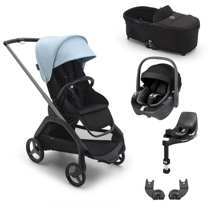 Bugaboo Dragonfly + Pebble 360/360 Pro Travel System - Skyline Blue-Travel Systems-Pebble 360 Car Seat-With Carrycot | Natural Baby Shower