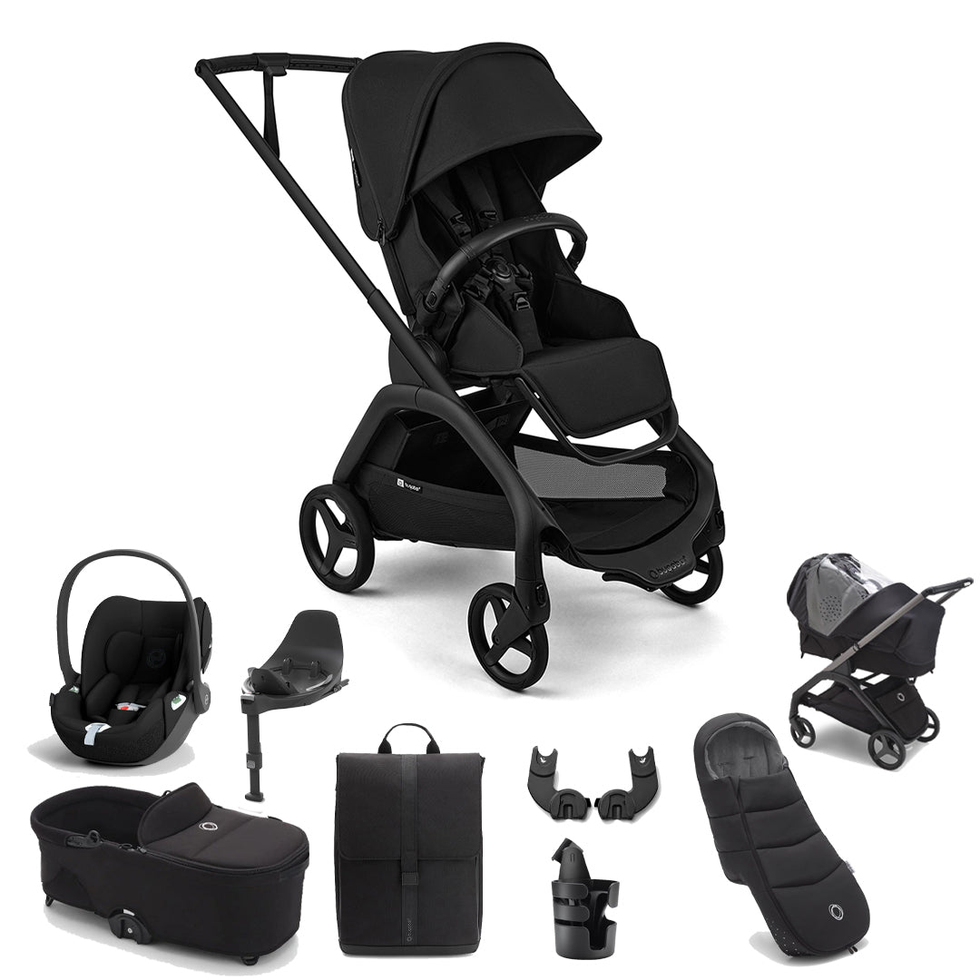 Bugaboo Dragonfly Plus Ultimate + Pebble Slide Pro Travel System-Travel Systems-Heritage Black- | Natural Baby Shower