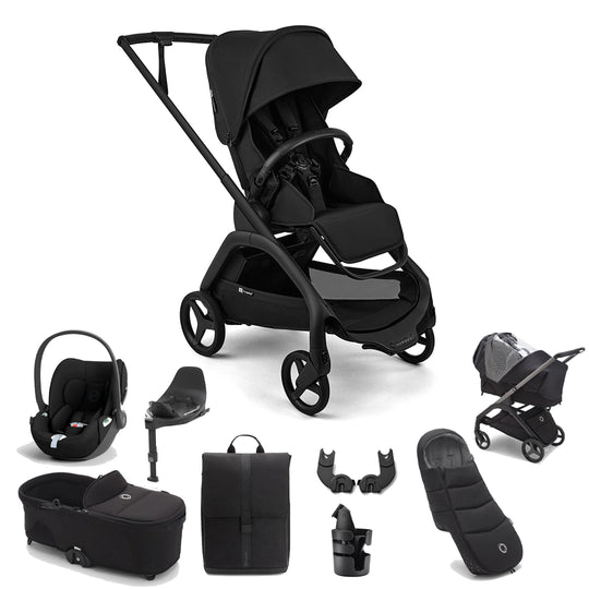 Bugaboo Dragonfly Plus Ultimate + Pebble Slide Pro Travel System-Travel Systems-Heritage Black- | Natural Baby Shower