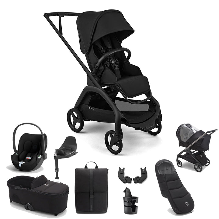 Bugaboo Dragonfly Plus Ultimate + Pebble Slide Pro Travel System-Travel Systems-Heritage Black- | Natural Baby Shower