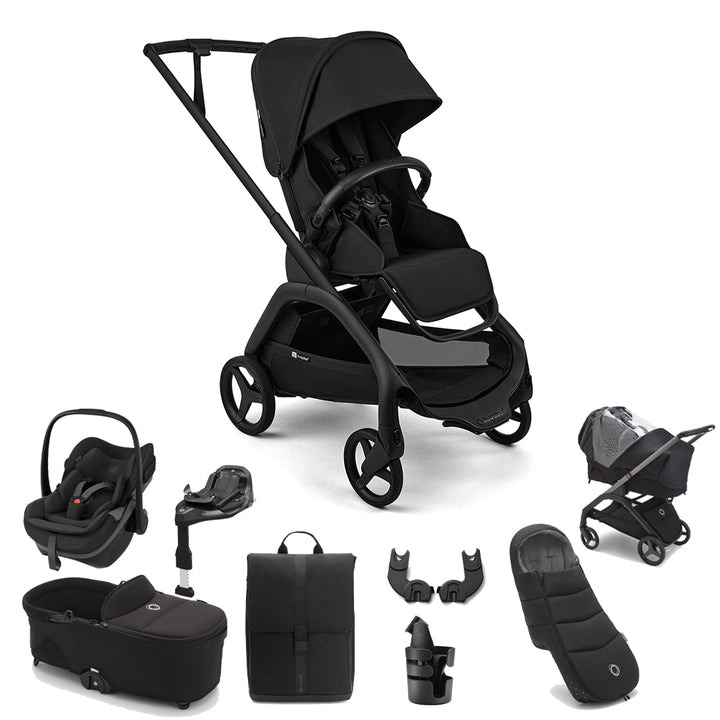 Bugaboo Dragonfly Plus Ultimate + Pebble Slide Pro Travel System-Travel Systems-Heritage Black- | Natural Baby Shower