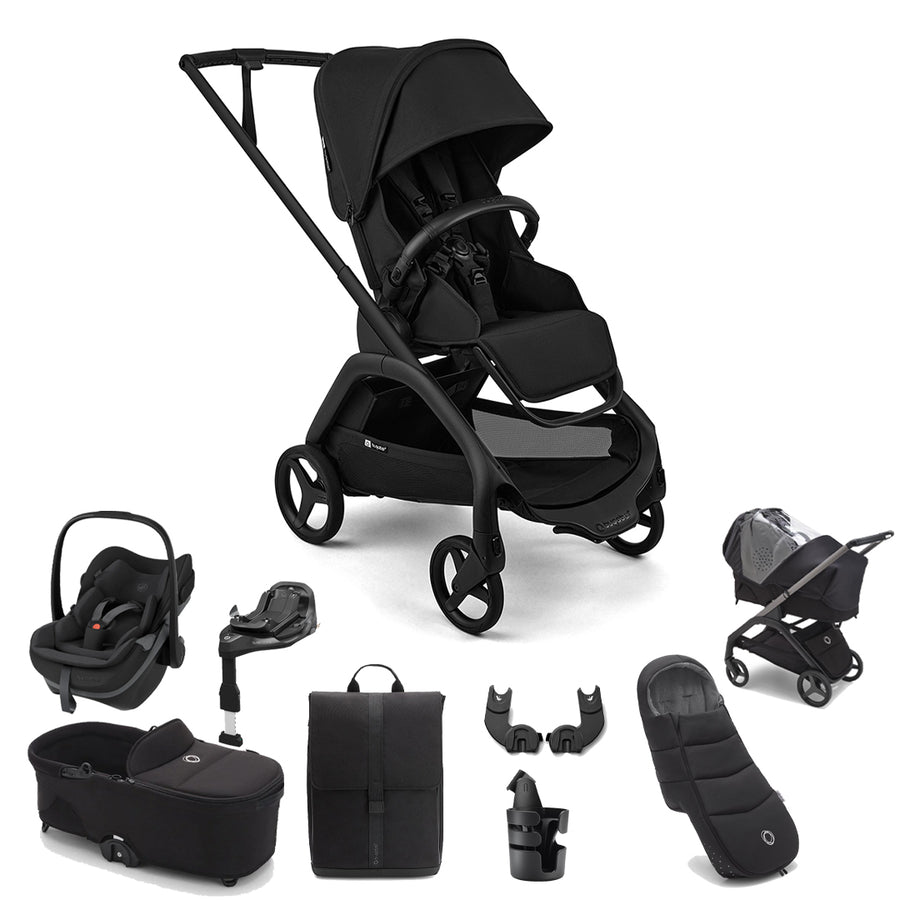 Bugaboo Dragonfly Plus Ultimate + Pebble Slide Pro Travel System-Travel Systems-Heritage Black- | Natural Baby Shower
