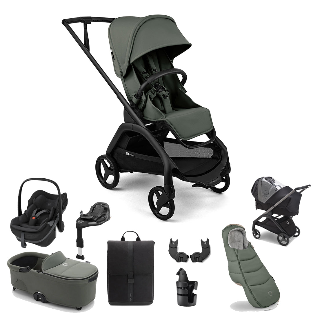 Bugaboo Dragonfly Plus Ultimate + Pebble Slide Pro Travel System-Travel Systems-Heritage Black- | Natural Baby Shower