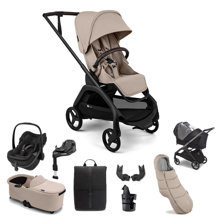 Bugaboo Dragonfly Plus Ultimate + Pebble Slide Pro Travel System-Travel Systems-Heritage Black- | Natural Baby Shower