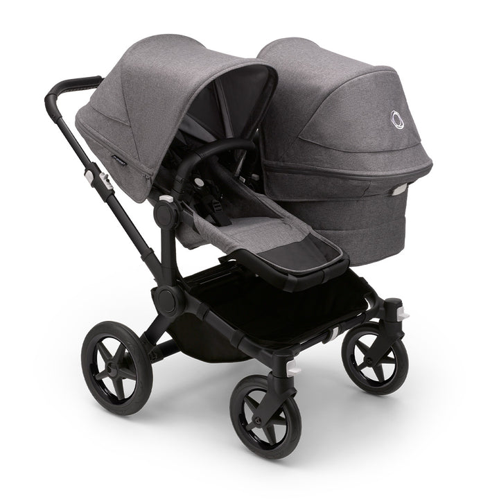 Bugaboo Donkey 5 Duo Pushchair-Strollers-Black/Grey Melange/Grey- | Natural Baby Shower