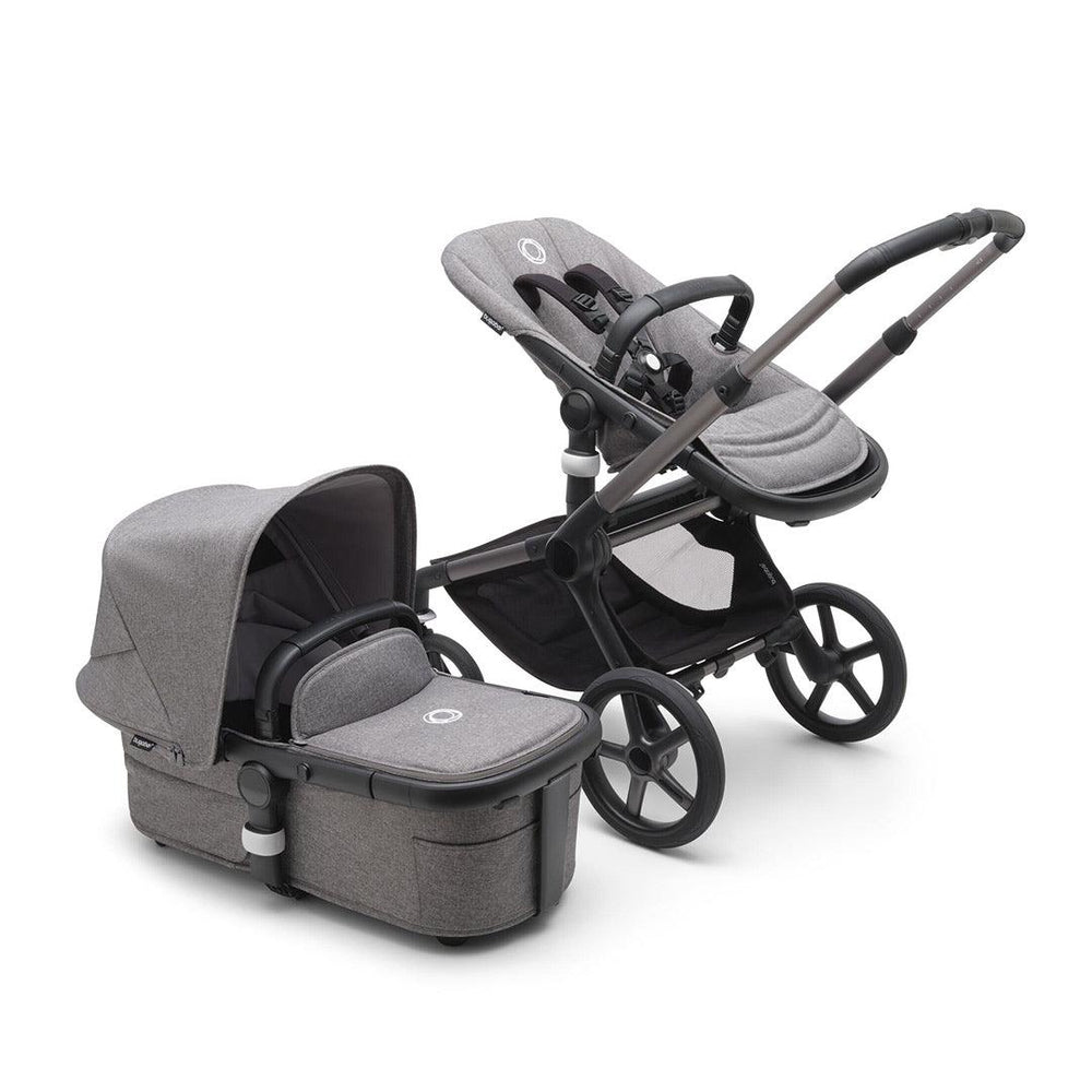Bugaboo Fox 5 Complete Pushchair + Cloud T Travel System - Grey Melange-Travel Systems-No Base- | Natural Baby Shower
