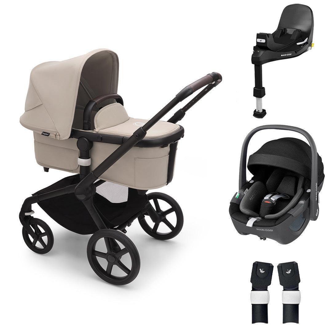 Bugaboo Fox 5 Complete Pushchair + Pebble 360/360 Pro Travel System - Desert Taupe-Travel Systems-Pebble 360 i-Size Car Seat-Familyfix 360 Pro Base | Natural Baby Shower