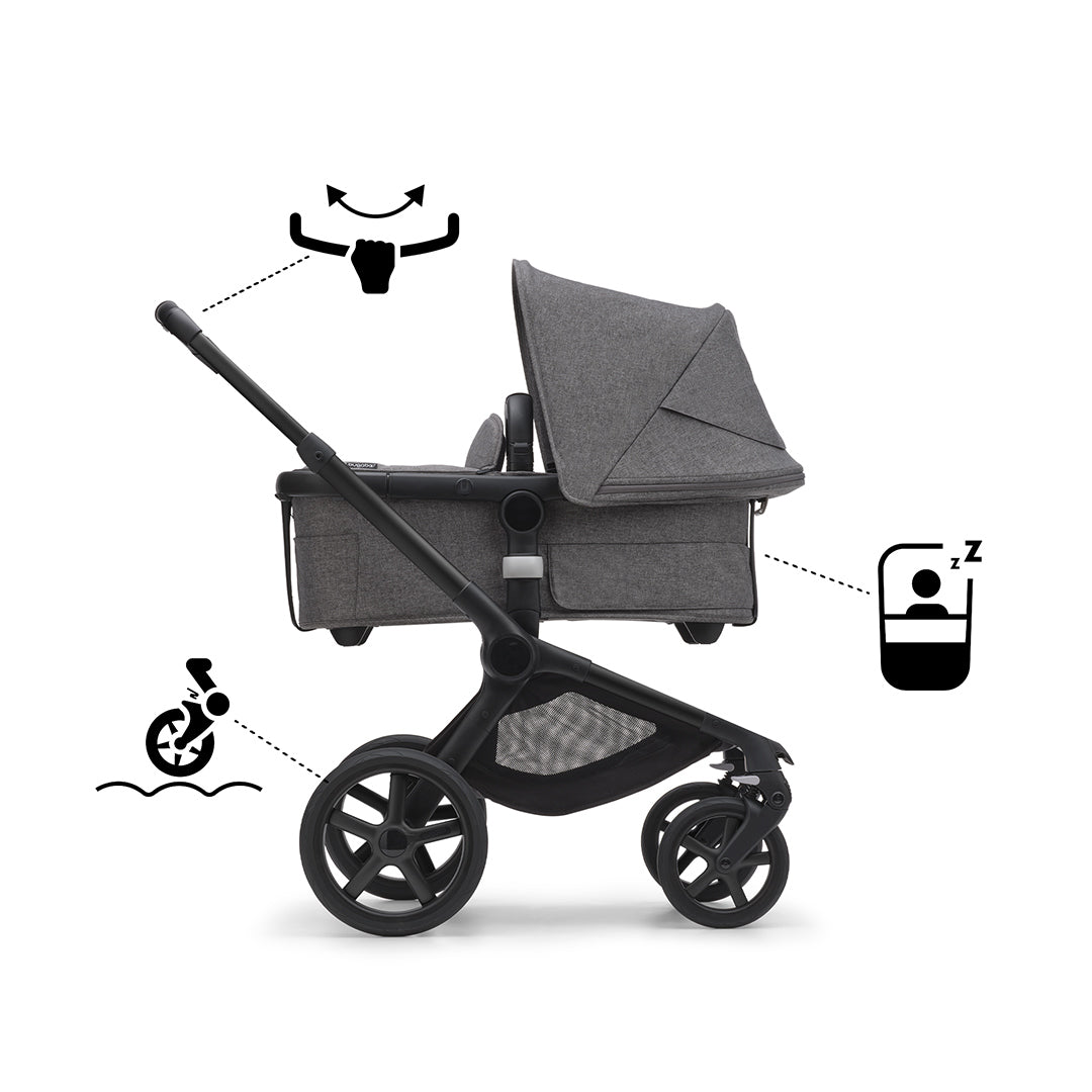 Bugaboo fox grey melange black frame hotsell