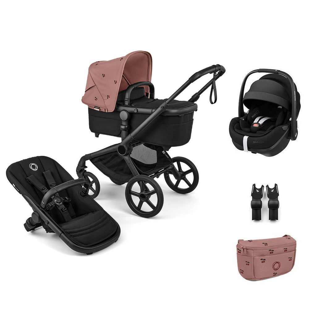 Bugaboo x Konges Sløjd Fox 5 Renew + Pebble Pro 2 Travel System - Dusty Pink-Travel Systems-No Base-With Organiser | Natural Baby Shower