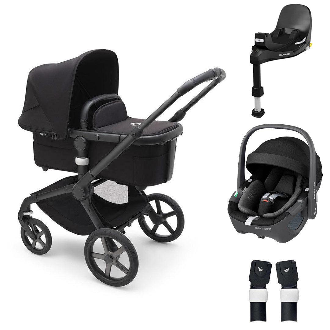 Bugaboo Fox 5 Complete Pushchair + Pebble 360/360 Pro Travel System - Midnight Black-Travel Systems-Pebble 360 i-Size Car Seat-Pebble 360 Pro Base | Natural Baby Shower
