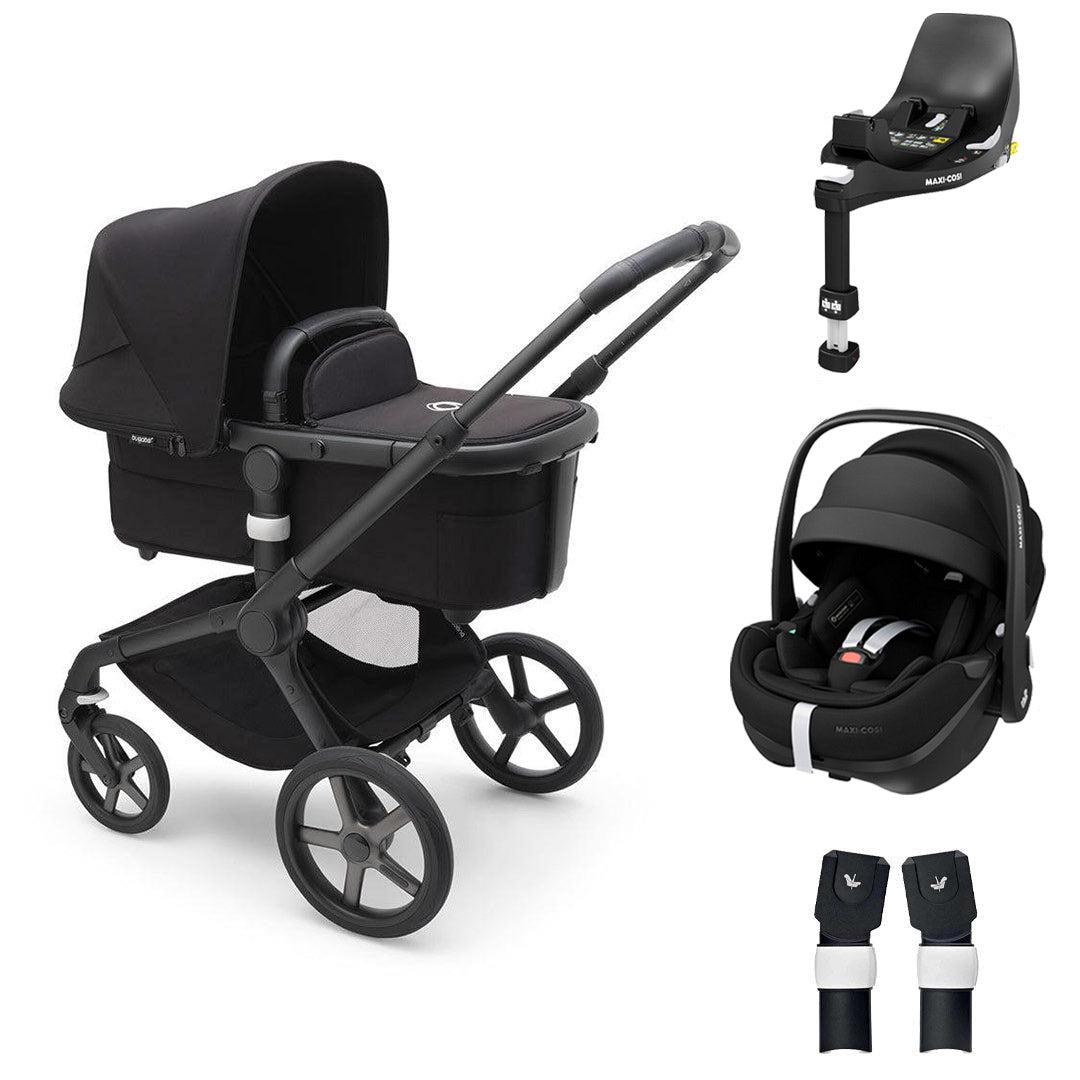 Bugaboo Fox 5 Complete Pushchair + Pebble 360/360 Pro Travel System - Midnight Black-Travel Systems-Pebble 360 Pro Car Seat-Pebble 360 Base | Natural Baby Shower