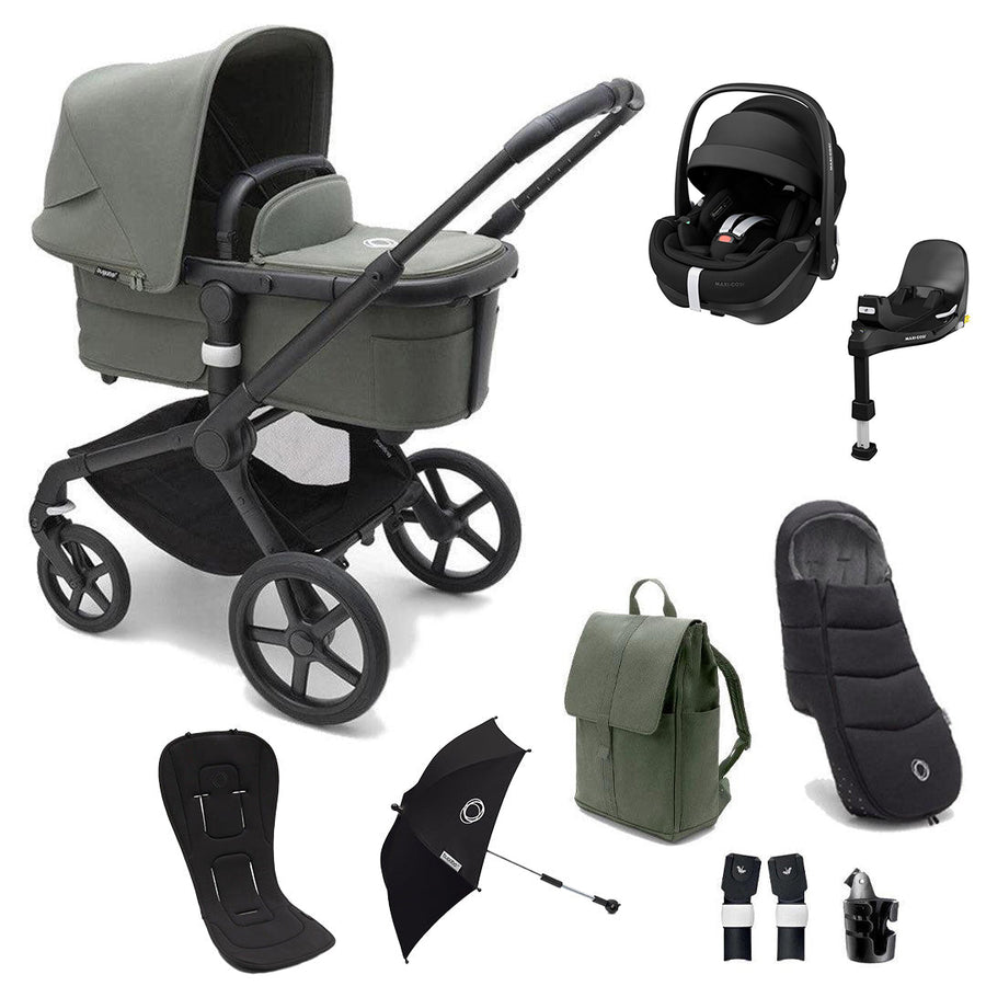 Bugaboo Fox 5 + Pebble Pro Ultimate Travel System - Forest Green-Travel Systems-Forest Green-No Base | Natural Baby Shower