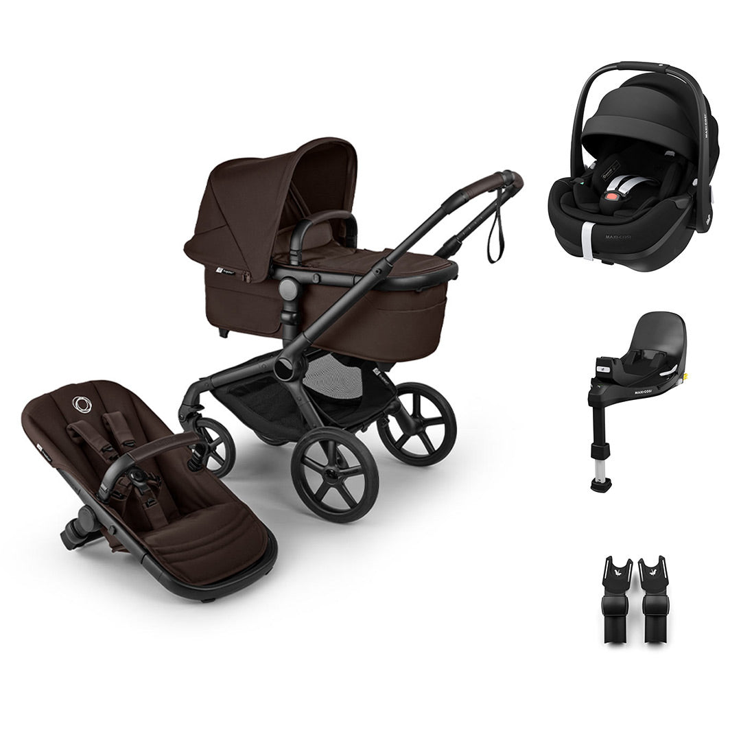 Bugaboo Fox 5 Renew + Pebble Pro 2 Travel System-Travel Systems-Cocoa Brown-With Base | Natural Baby Shower