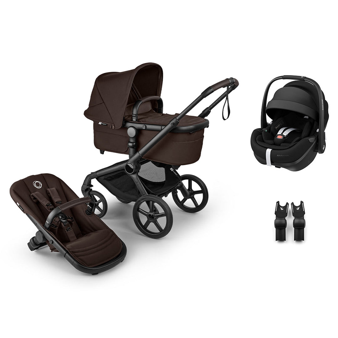 Bugaboo Fox 5 Renew + Pebble Pro 2 Travel System-Travel Systems-Cocoa Brown-No Base | Natural Baby Shower