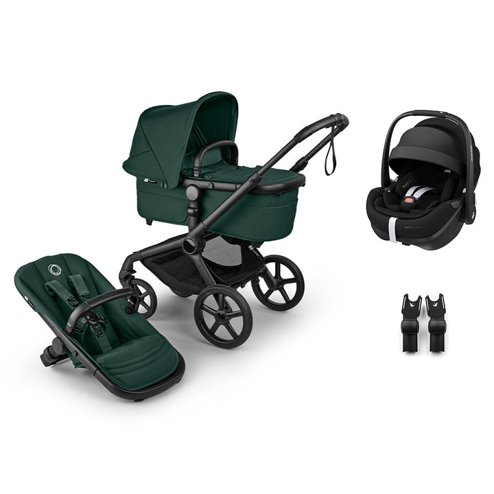 Bugaboo Fox 5 Renew + Pebble Pro 2 Travel System-Travel Systems-Fern Green-No Base | Natural Baby Shower