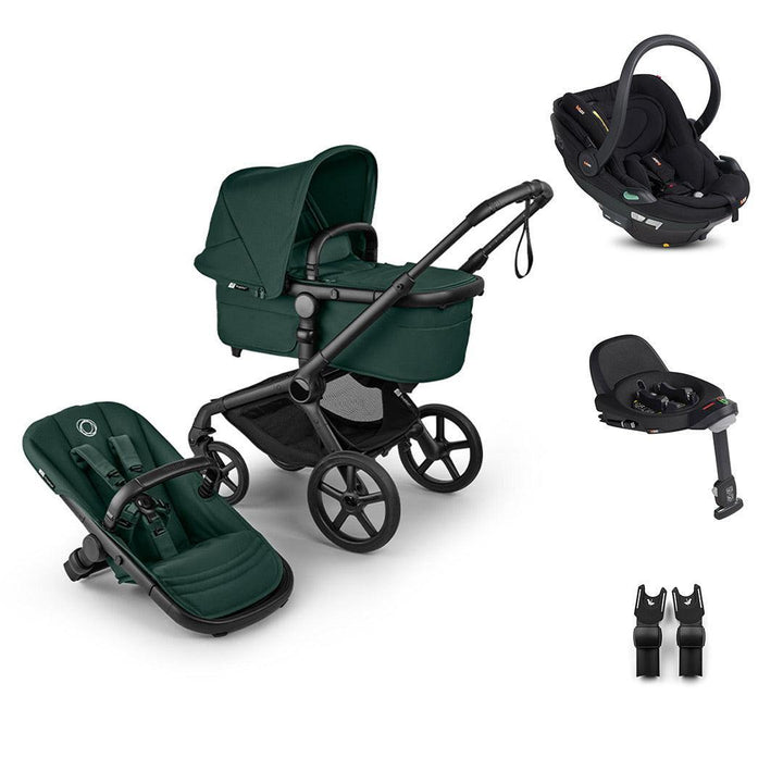 Bugaboo Fox 5 Renew + BeSafe Go Beyond Travel System-Travel Systems-Fern Green-With Base | Natural Baby Shower