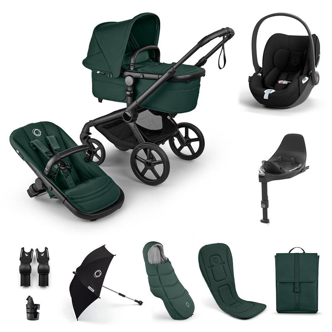 Bugaboo Fox 5 Renew Ultimate + Cloud T Travel System-Travel Systems-Fern Green-With Base | Natural Baby Shower