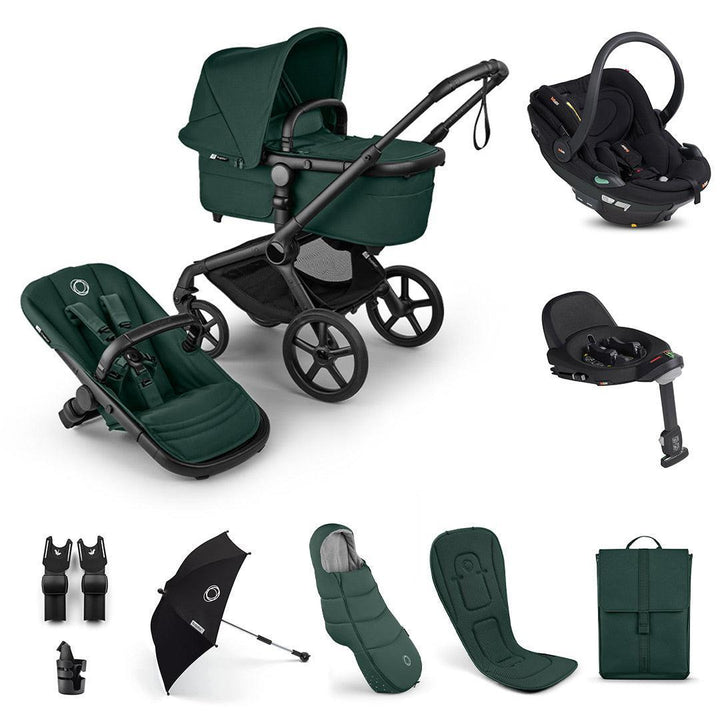 Bugaboo Fox 5 Renew Ultimate + BeSafe Go Beyond Travel System-Travel Systems-Fern Green-With Base | Natural Baby Shower