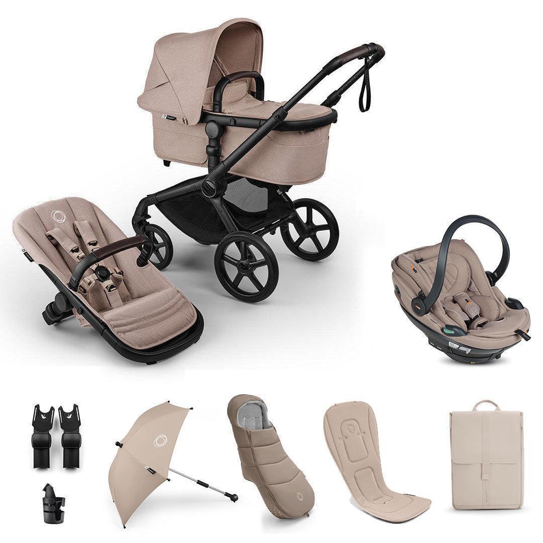 Bugaboo Fox 5 Renew Ultimate + BeSafe Go Beyond Travel System-Travel Systems-Desert Taupe-No Base | Natural Baby Shower