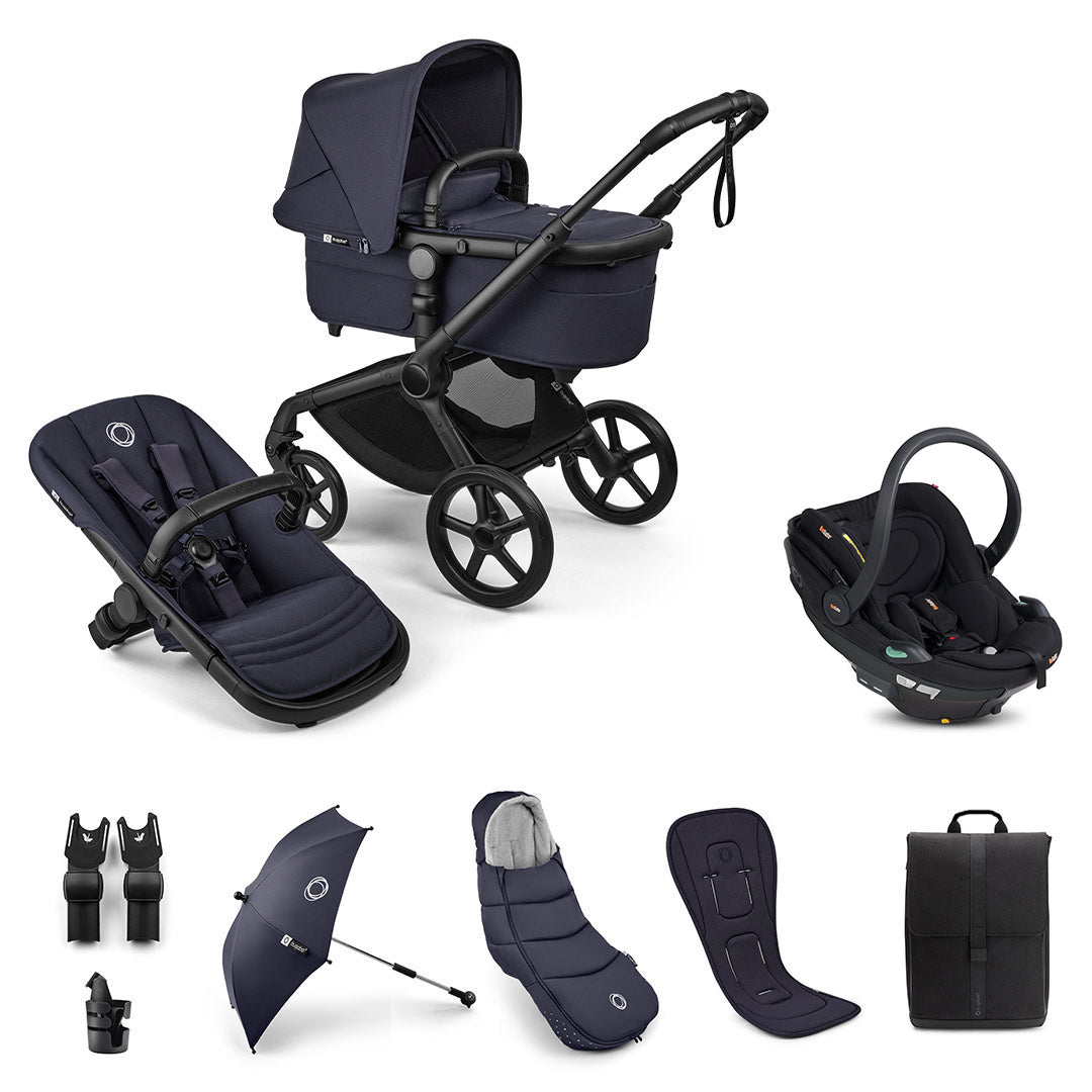 Bugaboo Fox 5 Renew Ultimate + BeSafe Go Beyond Travel System-Travel Systems-Deep Indigo-No Base | Natural Baby Shower