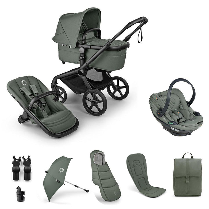 Bugaboo Fox 5 Renew Ultimate + BeSafe Go Beyond Travel System-Travel Systems-Forest Green-No Base | Natural Baby Shower