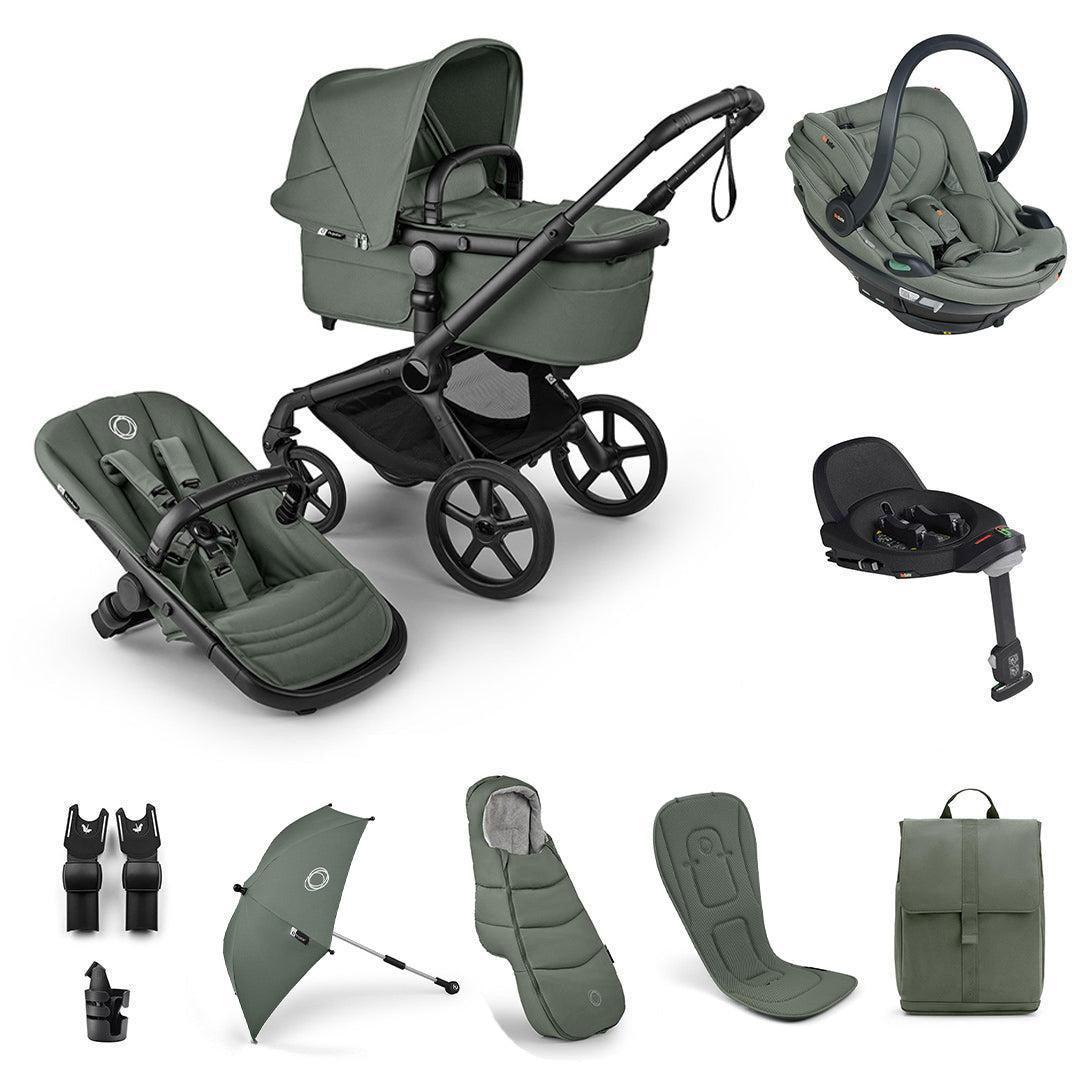 Bugaboo Fox 5 Renew Ultimate + BeSafe Go Beyond Travel System-Travel Systems-Forest Green-With Base | Natural Baby Shower