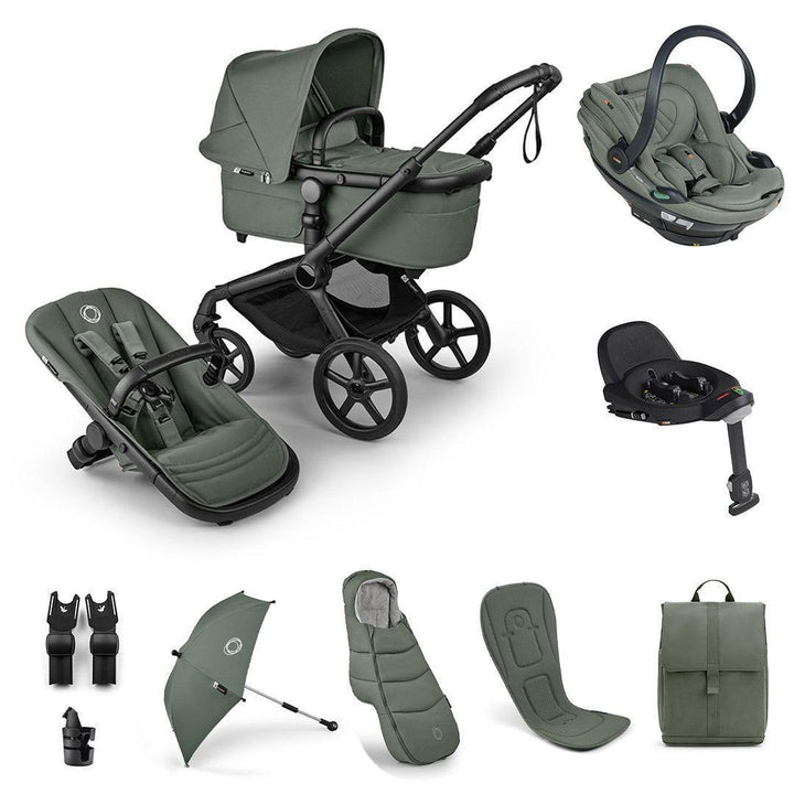 Bugaboo Fox 5 Renew Ultimate + BeSafe Go Beyond Travel System-Travel Systems-Forest Green-With Base | Natural Baby Shower