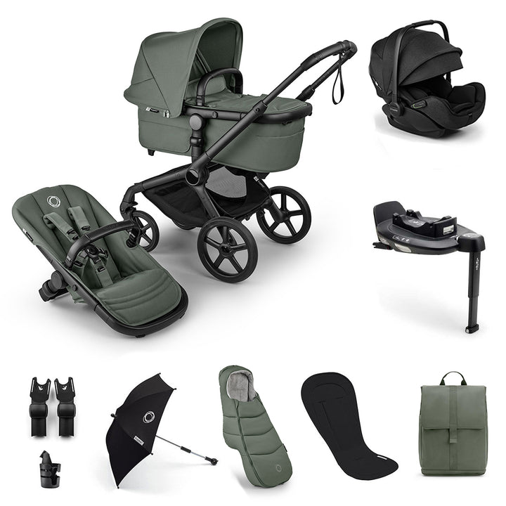 Bugaboo Fox 5 Renew Ultimate Newborn Otter Travel System-Stroller Bundles-Forest Green- | Natural Baby Shower