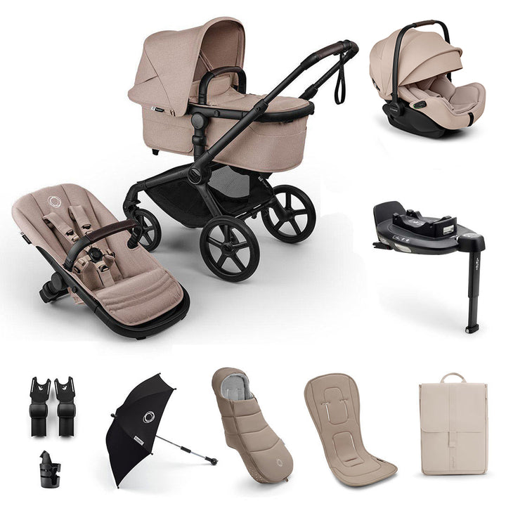 Bugaboo Fox 5 Renew Ultimate Newborn Otter Travel System-Stroller Bundles-Desert Taupe- | Natural Baby Shower