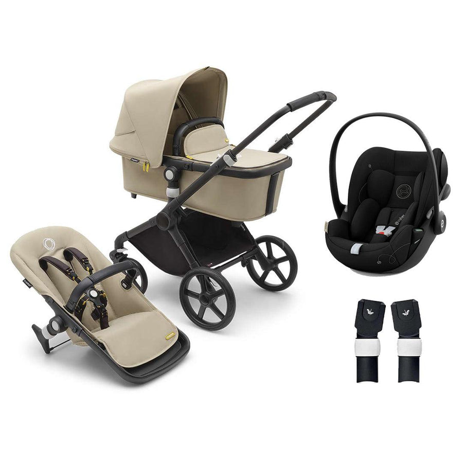 Bugaboo Fox Cub Complete Pushchair + Cloud G Travel System - Desert Beige-Travel Systems-Desert Beige-No Base | Natural Baby Shower