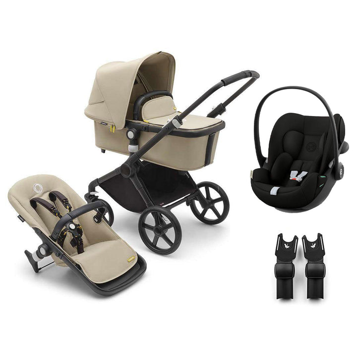 Bugaboo Fox Cub + Cloud G3 Travel System-Travel Systems-Desert Beige-No Base | Natural Baby Shower