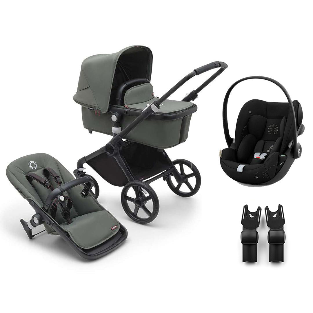 Bugaboo Fox Cub + Cloud G Travel System-Travel Systems-Forest Green-No Base | Natural Baby Shower