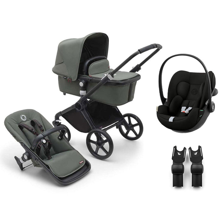 Bugaboo Fox Cub + Cloud G3 Travel System-Travel Systems-Forest Green-No Base | Natural Baby Shower