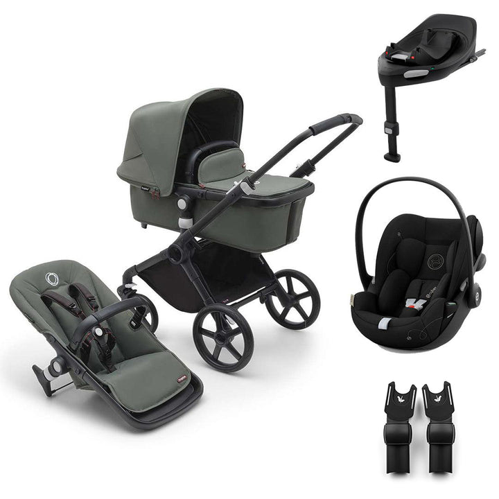 Bugaboo Fox Cub + Cloud G Travel System-Travel Systems-Forest Green-With Base | Natural Baby Shower