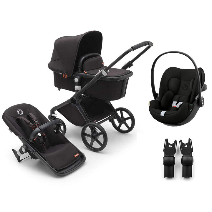 Bugaboo Fox Cub + Cloud G3 Travel System-Travel Systems-Midnight Black-No Base | Natural Baby Shower