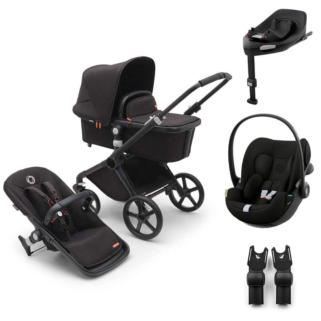Bugaboo Fox Cub + Cloud G3 Travel System-Travel Systems-Midnight Black-With Base | Natural Baby Shower