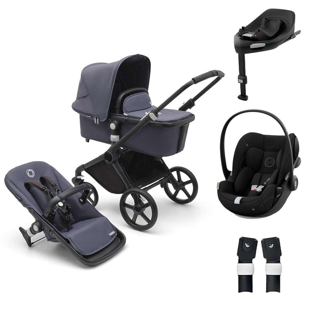 Bugaboo Fox Cub Complete Pushchair + Cloud G Travel System - Stormy Blue-Travel Systems-Stormy Blue-With Base G | Natural Baby Shower