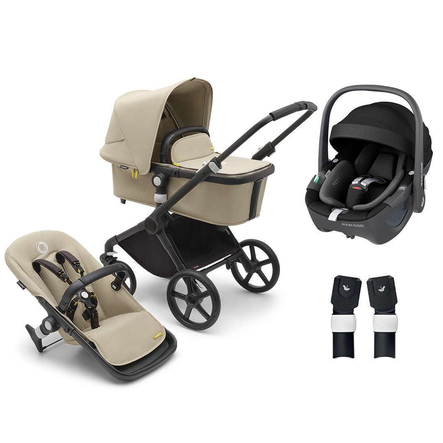 Bugaboo Fox Cub Complete Pushchair + Maxi Cosi 360 Travel System - Desert Beige-Travel Systems-Desert Beige-No Base | Natural Baby Shower