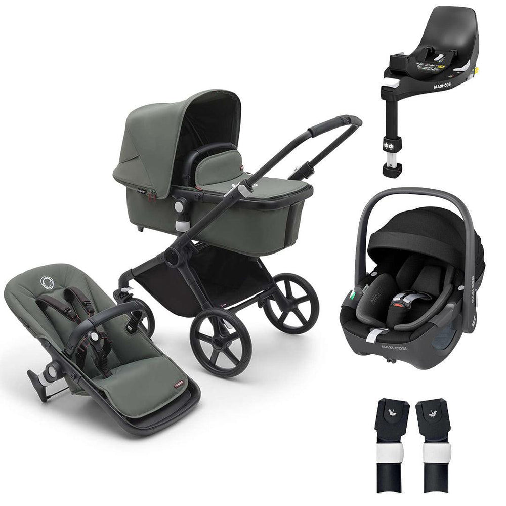 Bugaboo Fox Cub Complete Pushchair + Maxi Cosi 360 Travel System - Forest Green-Travel Systems-Forest Green-Pebble 360 Base | Natural Baby Shower