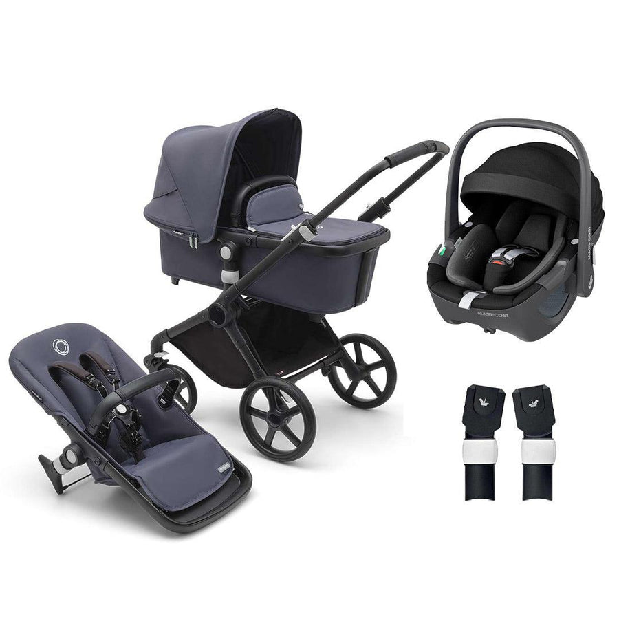 Bugaboo Fox Cub Complete Pushchair + Maxi Cosi 360 Travel System - Stormy Blue-Travel Systems-Stormy Blue-No Base | Natural Baby Shower
