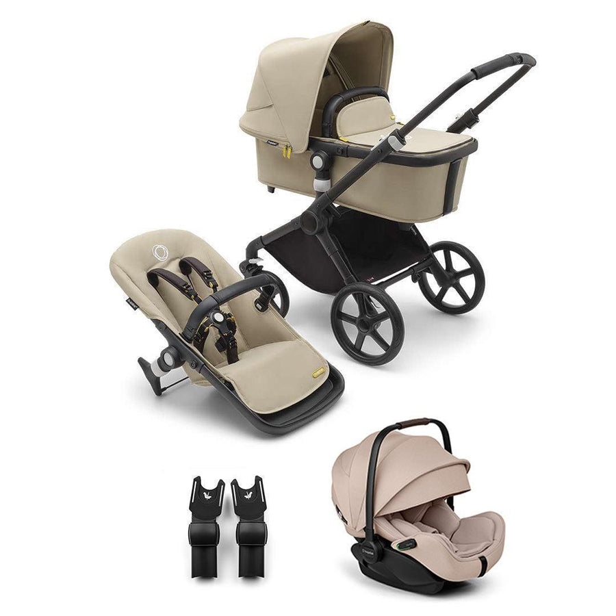 Bugaboo Fox Cub + Otter Travel System-Travel Systems-Desert Beige-No Base | Natural Baby Shower