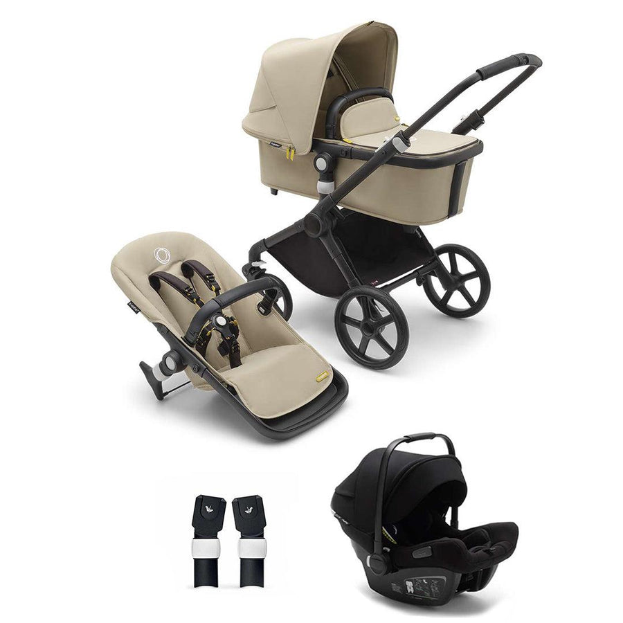 Bugaboo Fox Cub Complete Pushchair + Turtle Travel System - Desert Beige-Travel Systems-Desert Beige-No Base | Natural Baby Shower