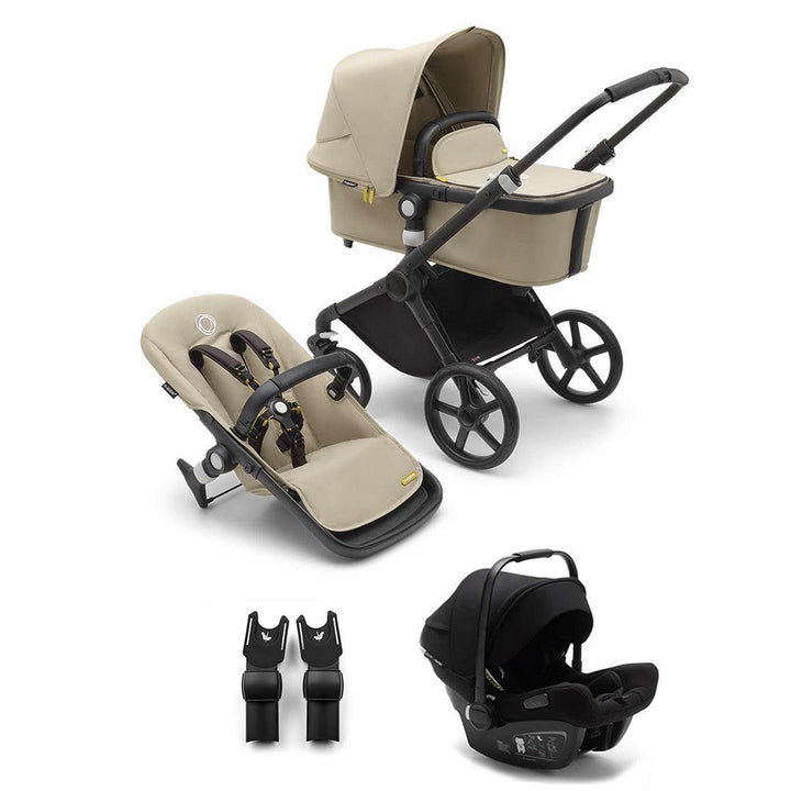 Bugaboo Fox Cub + Turtle Air Travel System-Travel Systems-Desert Beige-No Base | Natural Baby Shower