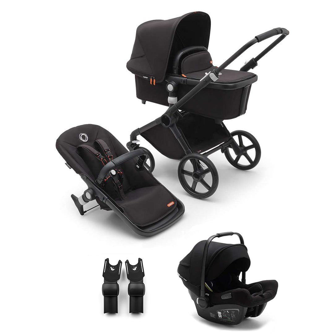 Bugaboo Fox Cub + Turtle Air Travel System-Travel Systems-Midnight Black-No Base | Natural Baby Shower