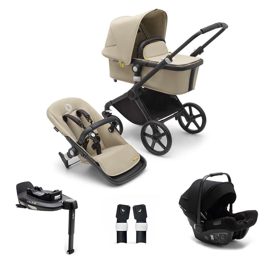 Bugaboo Fox Cub Complete Pushchair + Turtle Travel System - Desert Beige-Travel Systems-Desert Beige-No Base | Natural Baby Shower